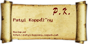 Patyi Koppány névjegykártya